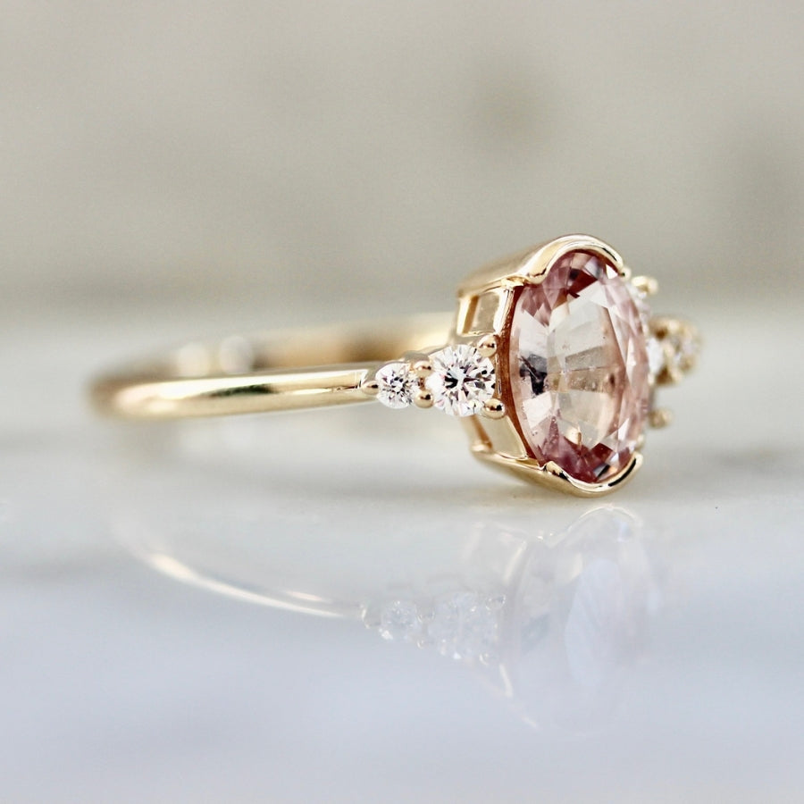 Fairy Floss Pink Oval Cut Sapphire Ring