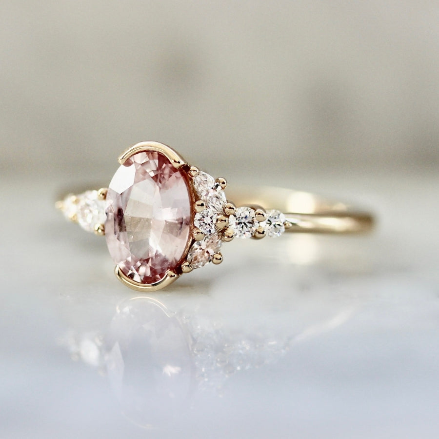 Fairy Floss Pink Oval Cut Sapphire Ring