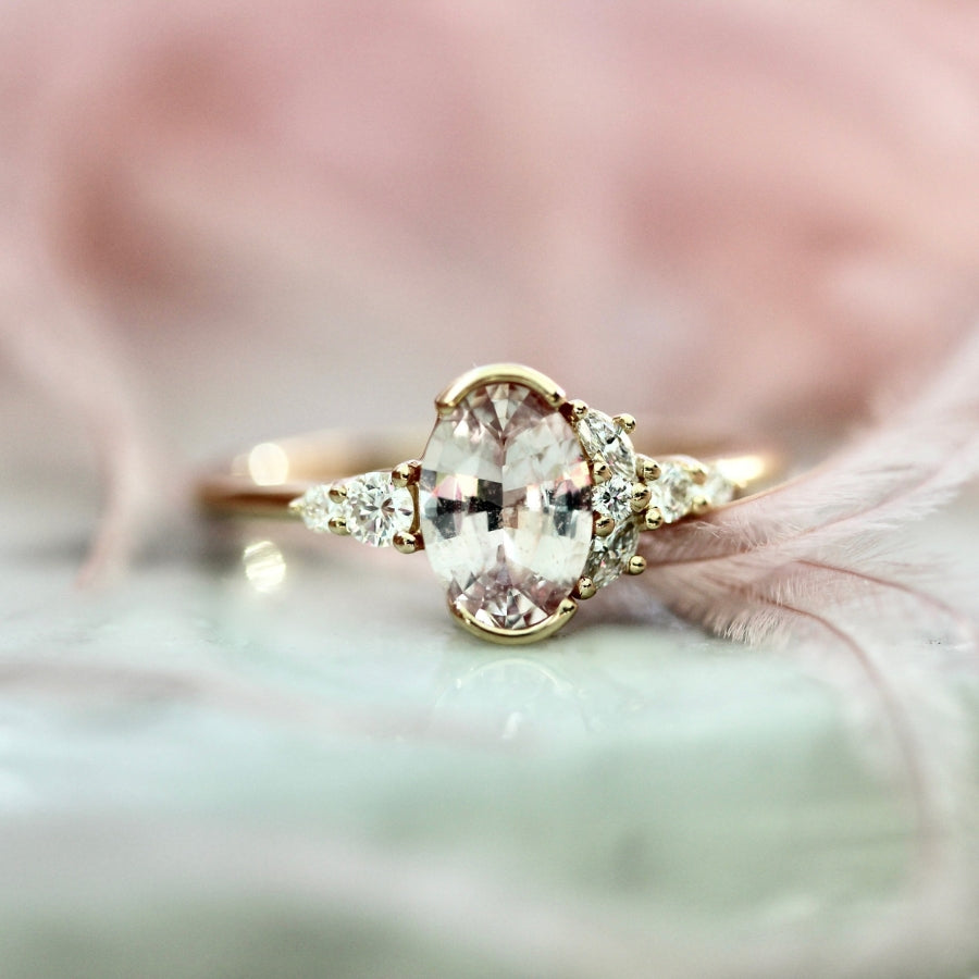 Fairy Floss Pink Oval Cut Sapphire Ring