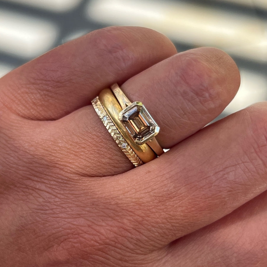 Follow Your Heart Luxe Engraved Diamond Gold Band