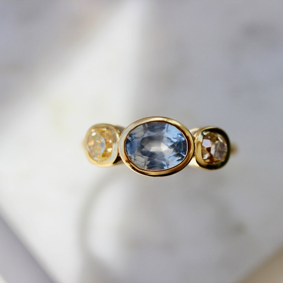 
            Forget Me Not Blue Oval Cut Montana Sapphire Ring