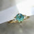 Foxtrot Teal Round Brilliant Cut Sapphire Ring