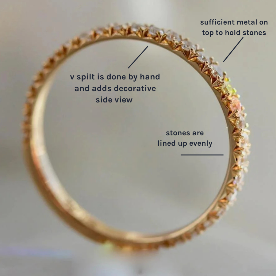 French Pavé White Diamond Band