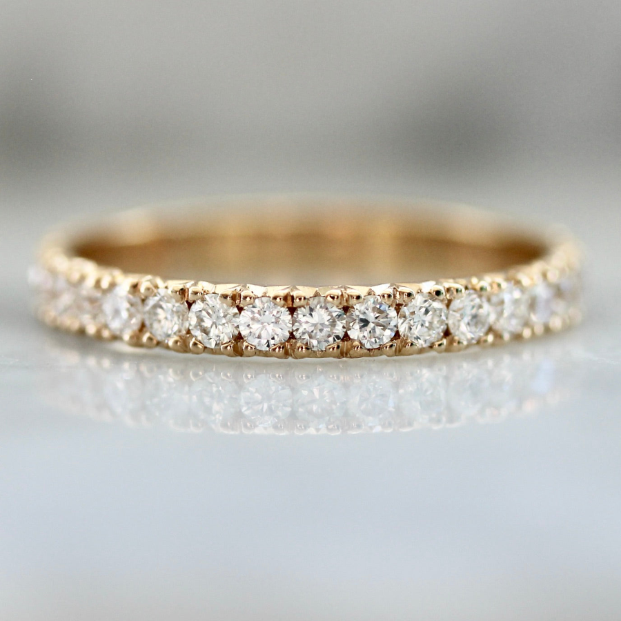 3494 French Pave Diamond Wedding Band