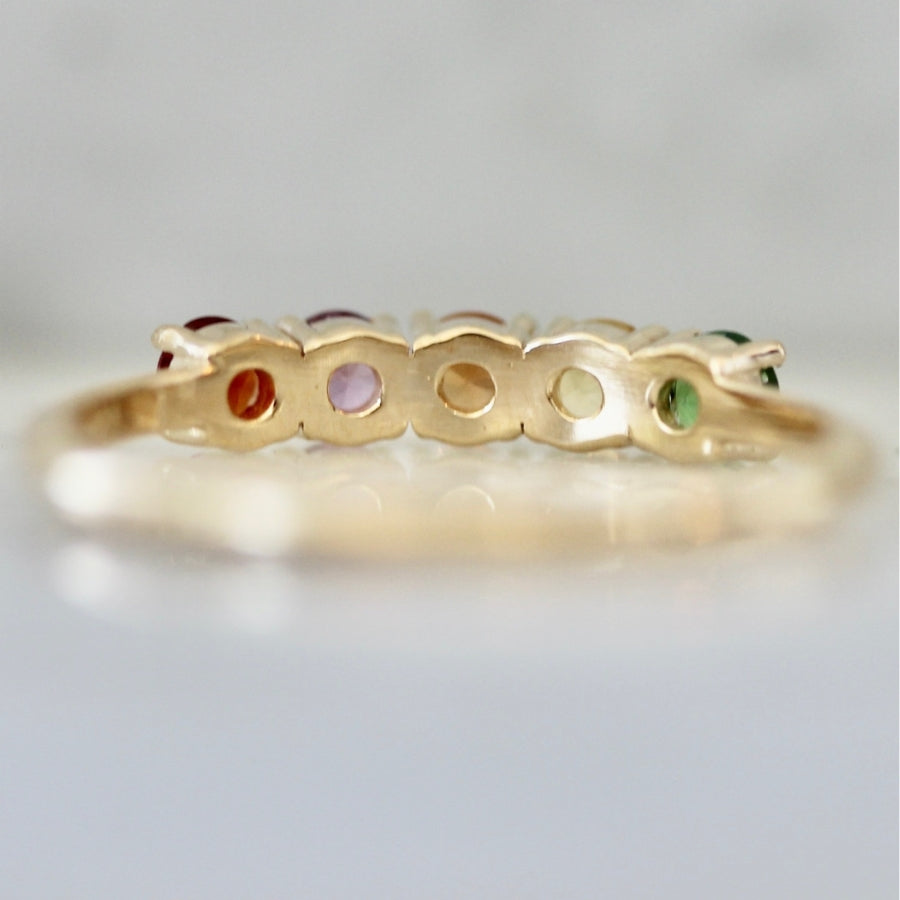 Fruit Salad Round Brilliant Cut Sapphire Band