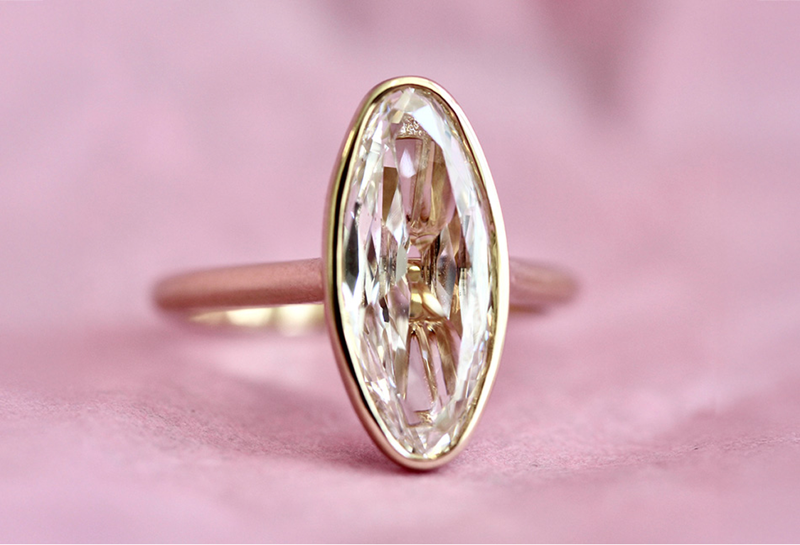 Gem Breakfast custom moval diamond ring