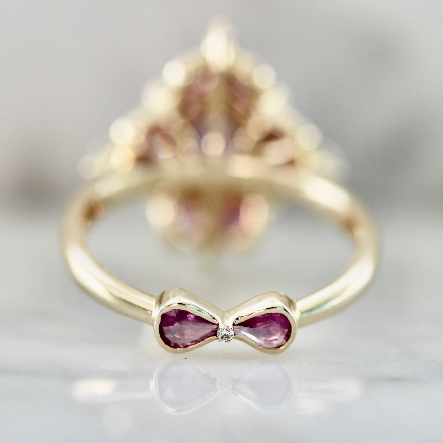 Girlie Pop Pink Pear Cut Montana Sapphire Ring