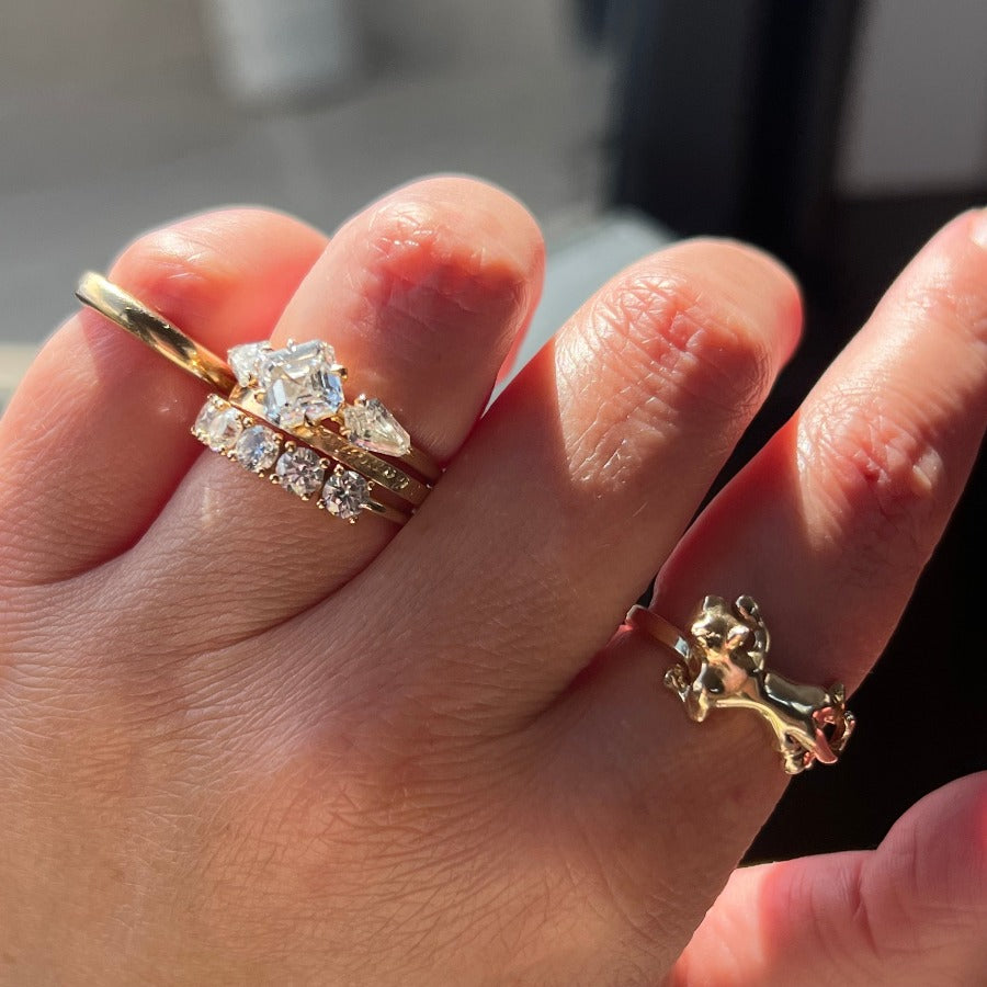 Gem Breakfast customizable gold band