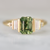 Green Emerald Cut Sapphire Ring