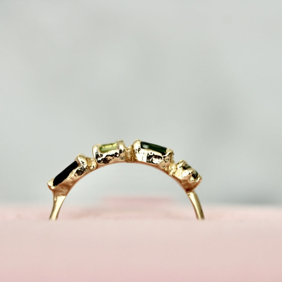 Green Gemstone Medley Ring