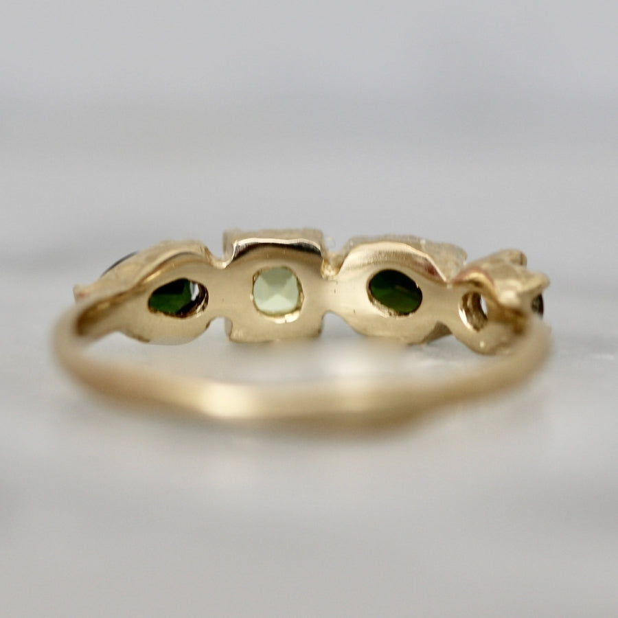 Green Gemstone Medley Ring