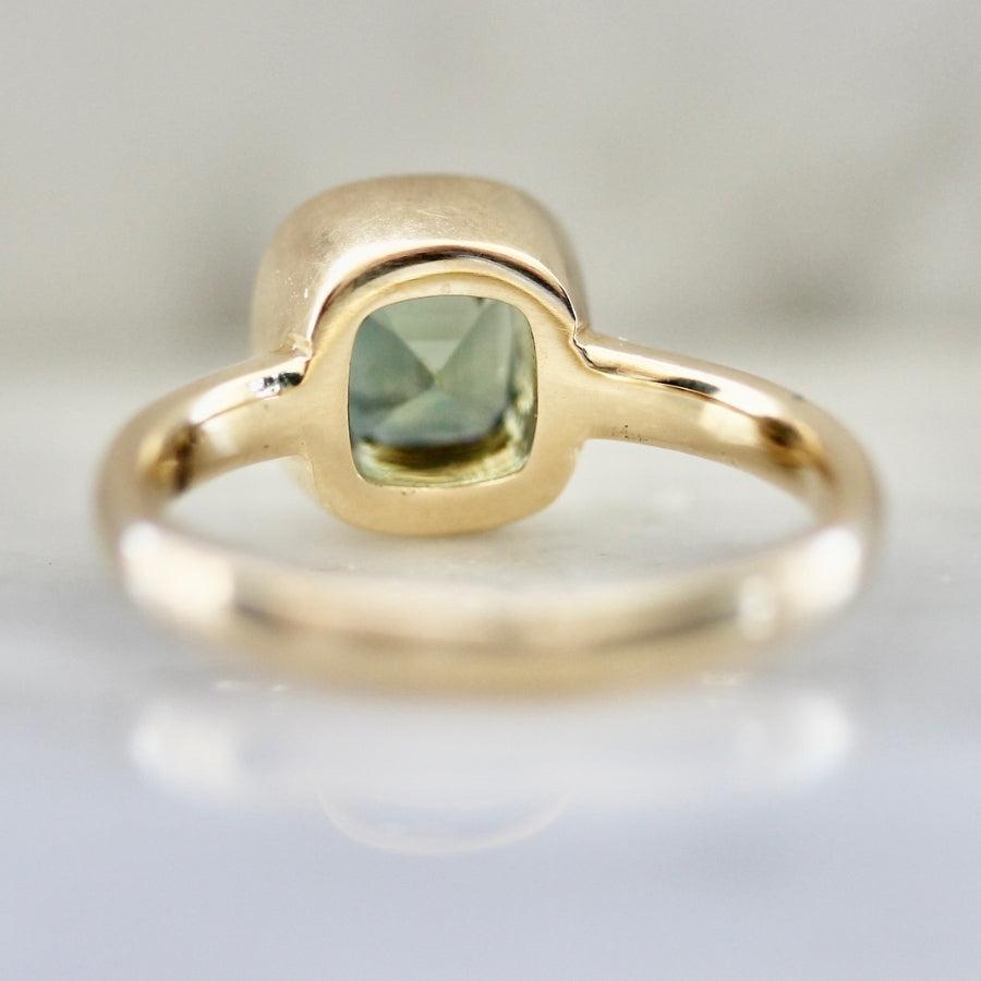 Hartford Teal Cushion Cut Sapphire Ring