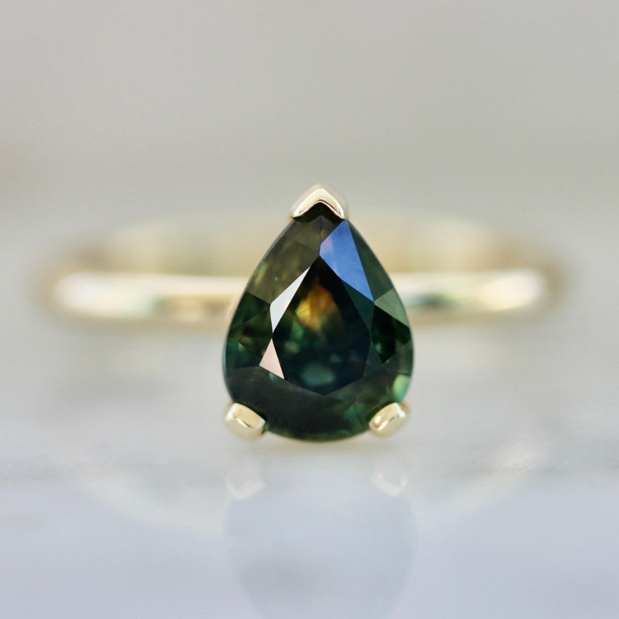 High Road Green Pear Cut Sapphire Ring