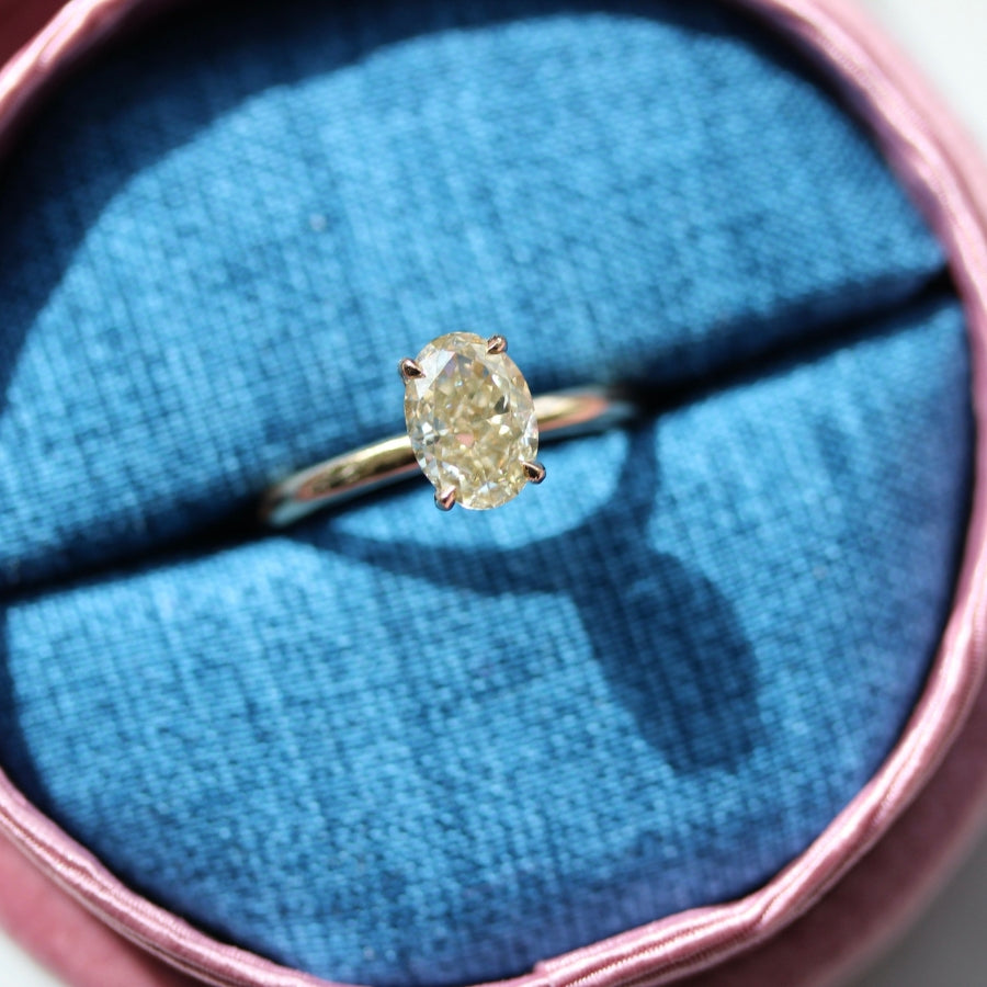 High Roller Champagne Oval Cut Diamond Ring
