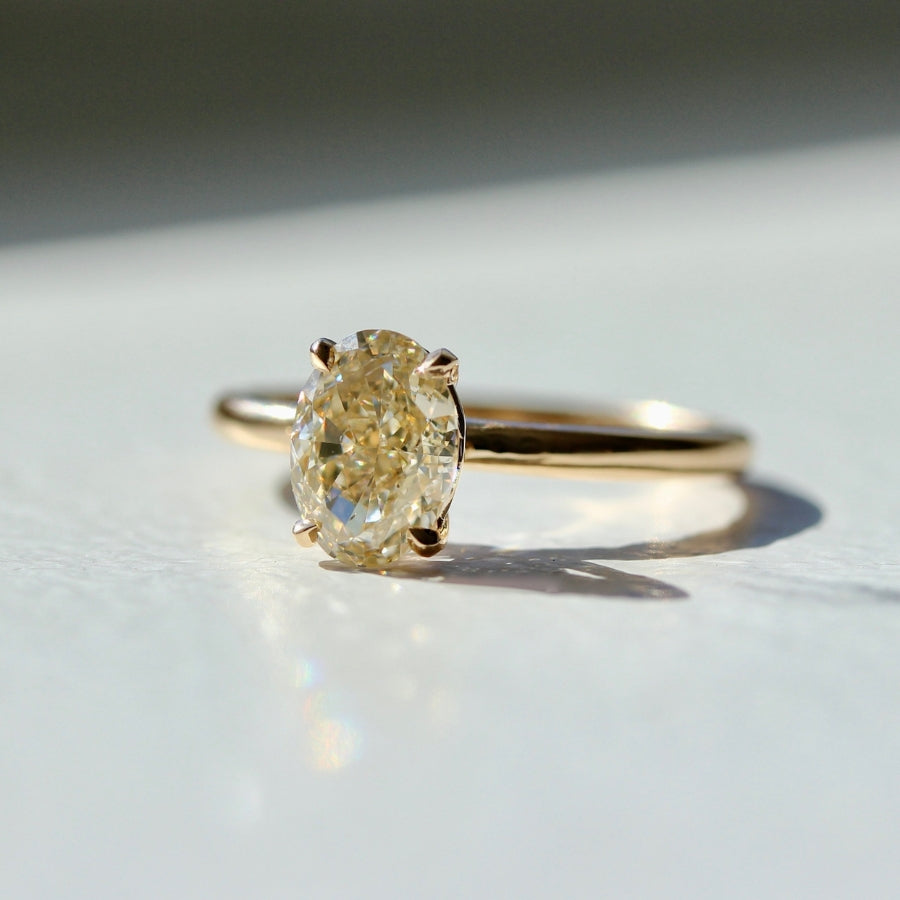 High Roller Champagne Oval Cut Diamond Ring