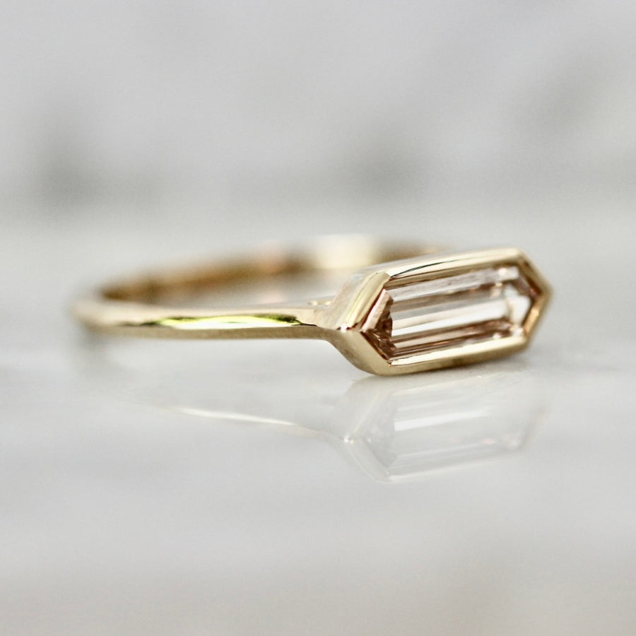 
            Honey Glow Champagne Hexagon Cut Diamond Ring