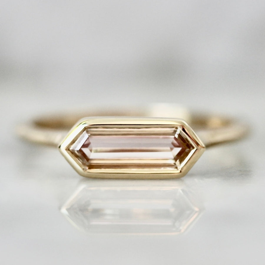 
            Honey Glow Champagne Hexagon Cut Diamond Ring