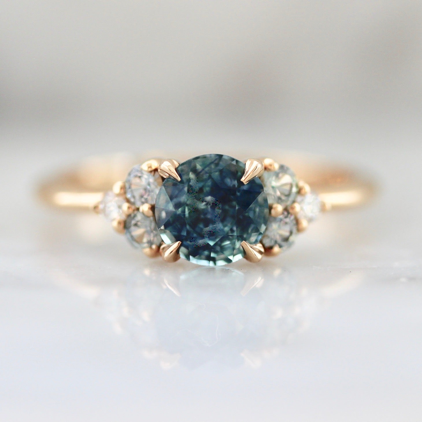 Gem Breakfast Custom Sapphire Ring in Peach Gold 3003