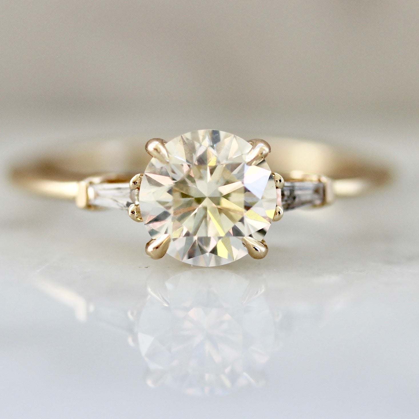 Stunning tapered baguette diamond engagement ring