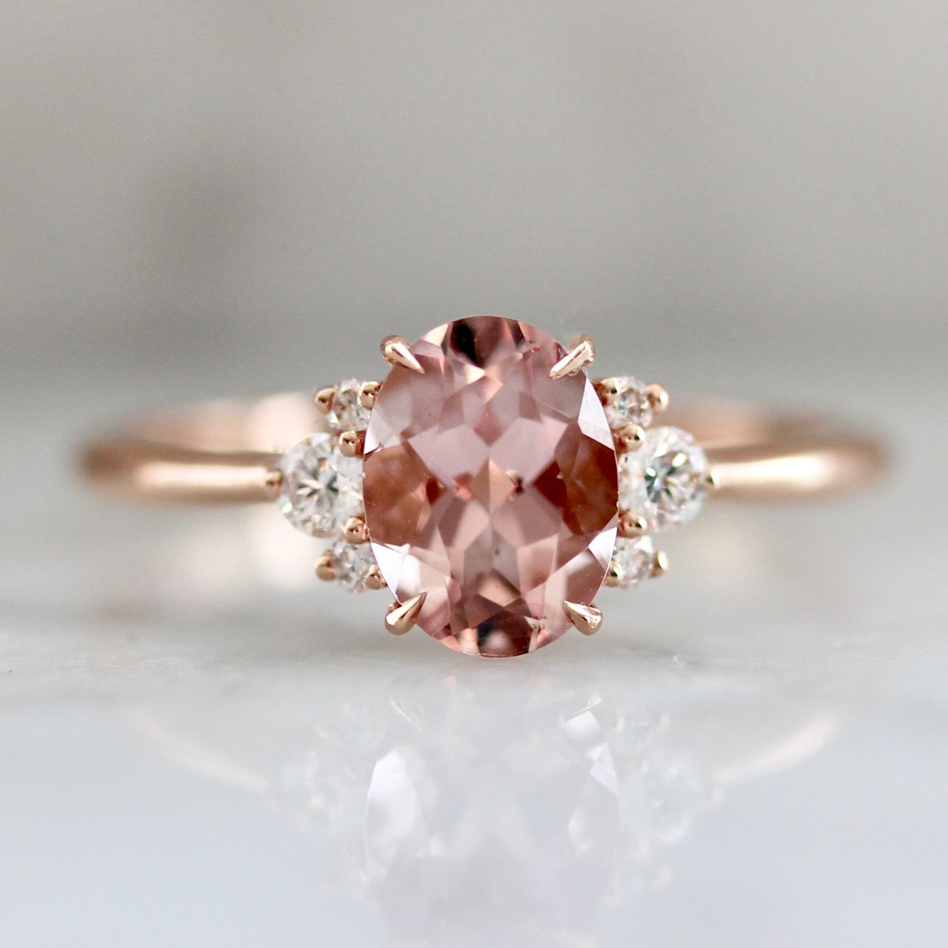 Morganite & Diamond Mirella Ring in 18k Rose Gold 2236