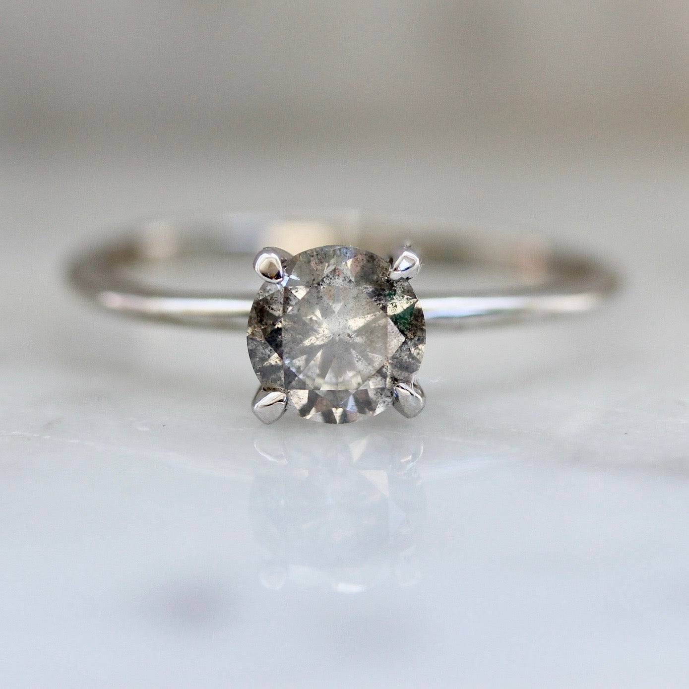 Galaxy Salt & Pepper Diamond Ring in White Gold