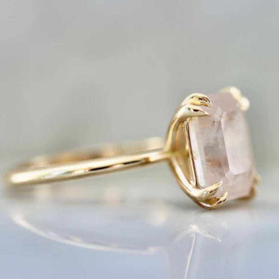 Invite Only Pink Emerald Cut Opalescent Sapphire Ring