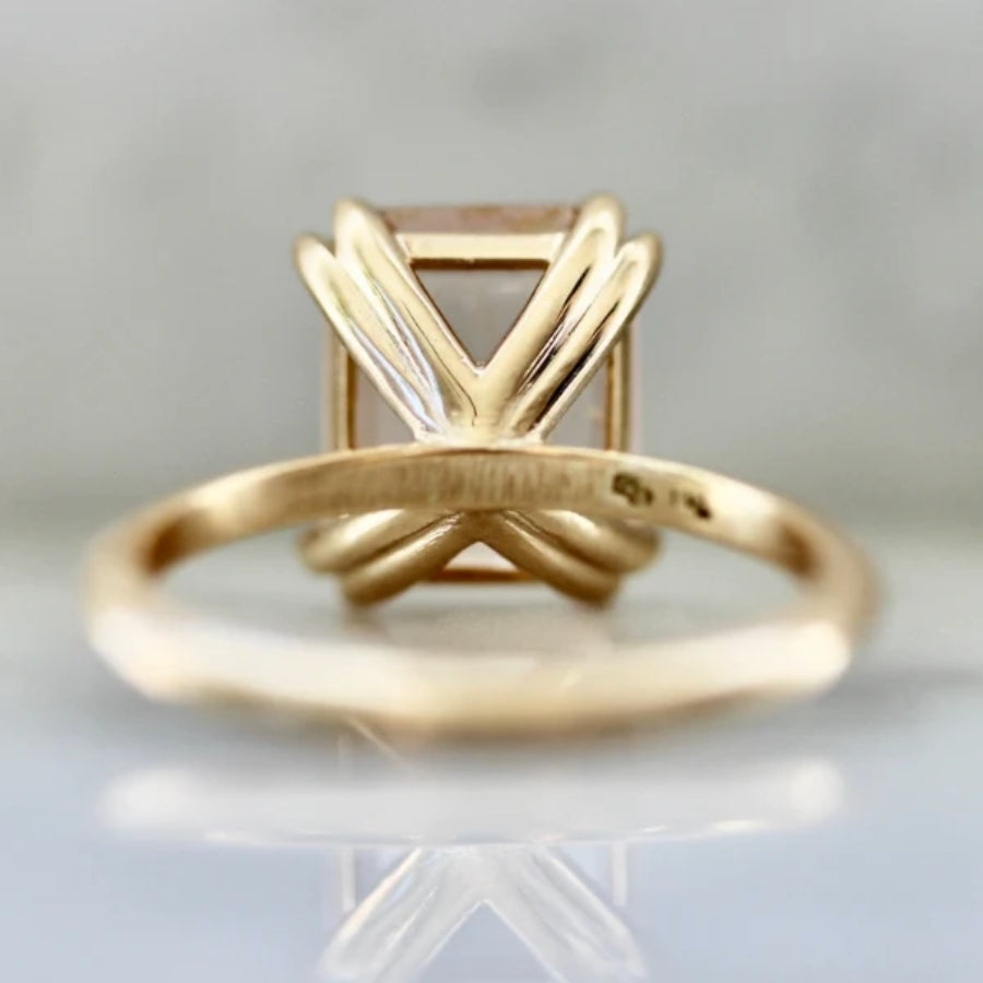 Invite Only Pink Emerald Cut Opalescent Sapphire Ring