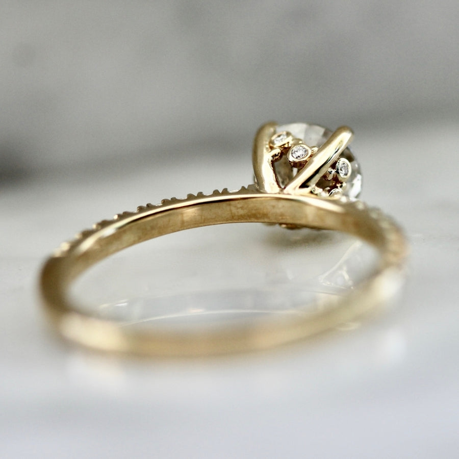 Iria Salt & Pepper Round Brilliant Cut Diamond Ring