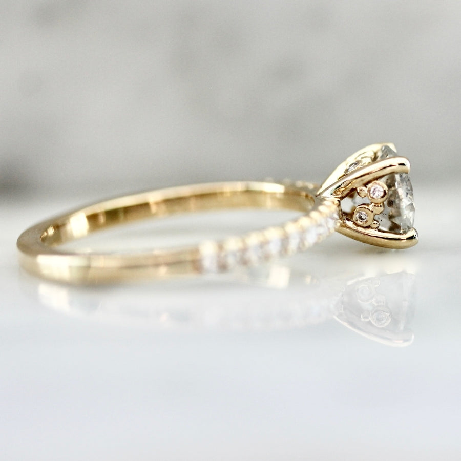 Iria Salt & Pepper Round Brilliant Cut Diamond Ring