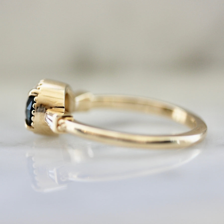 Isleview Teal Round Brilliant Cut Sapphire Ring