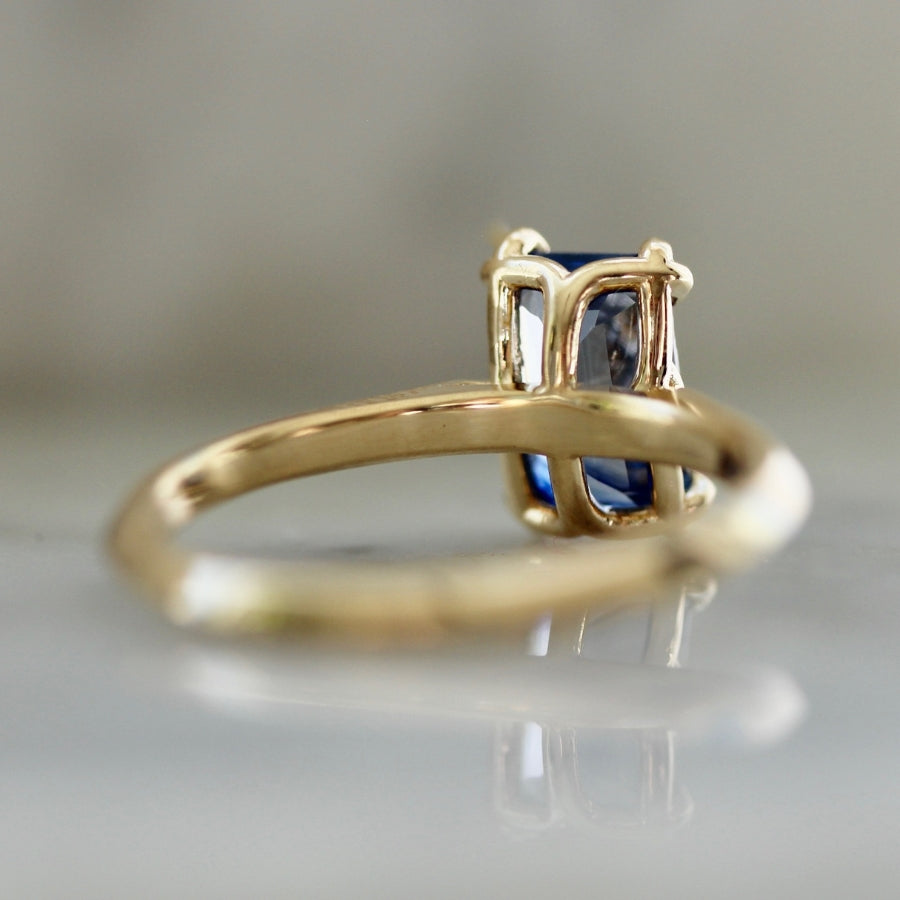 Jolly Rancher Blue Bi-Color Emerald Cut Sapphire Ring