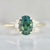 Jungle Jewel Green-Blue Oval Cut Opalescent Sapphire Ring