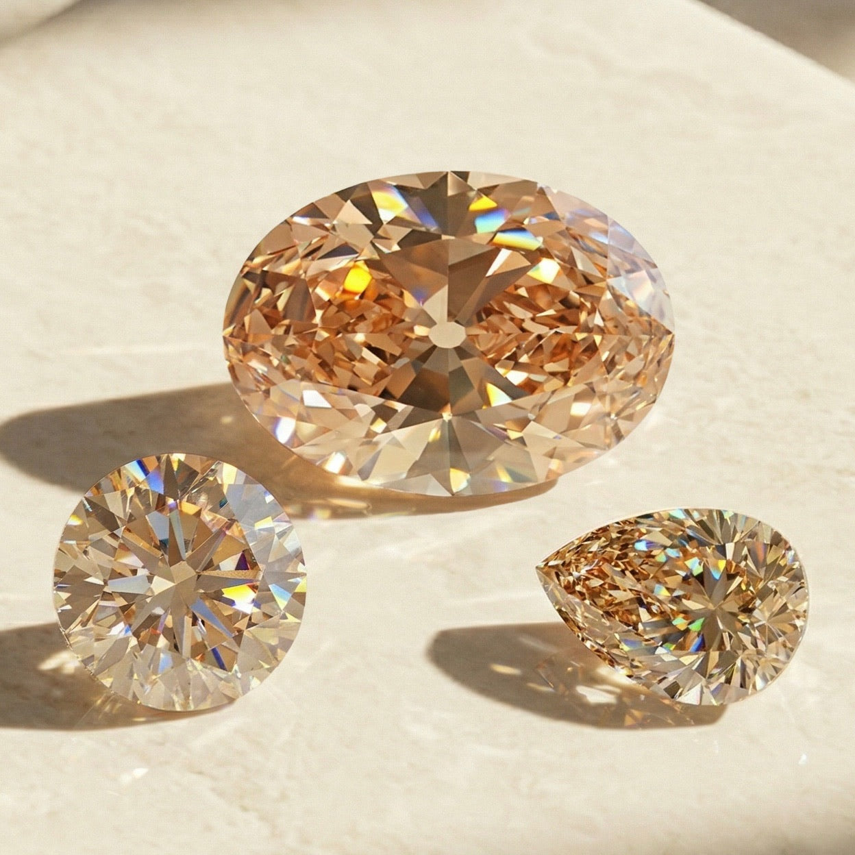The Golden Facet - Lab Grown Champagne Diamonds - Gem Breakfast