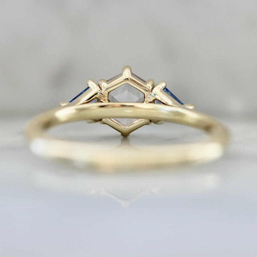Lavender Sorbet Hexagon Cut Sapphire Ring