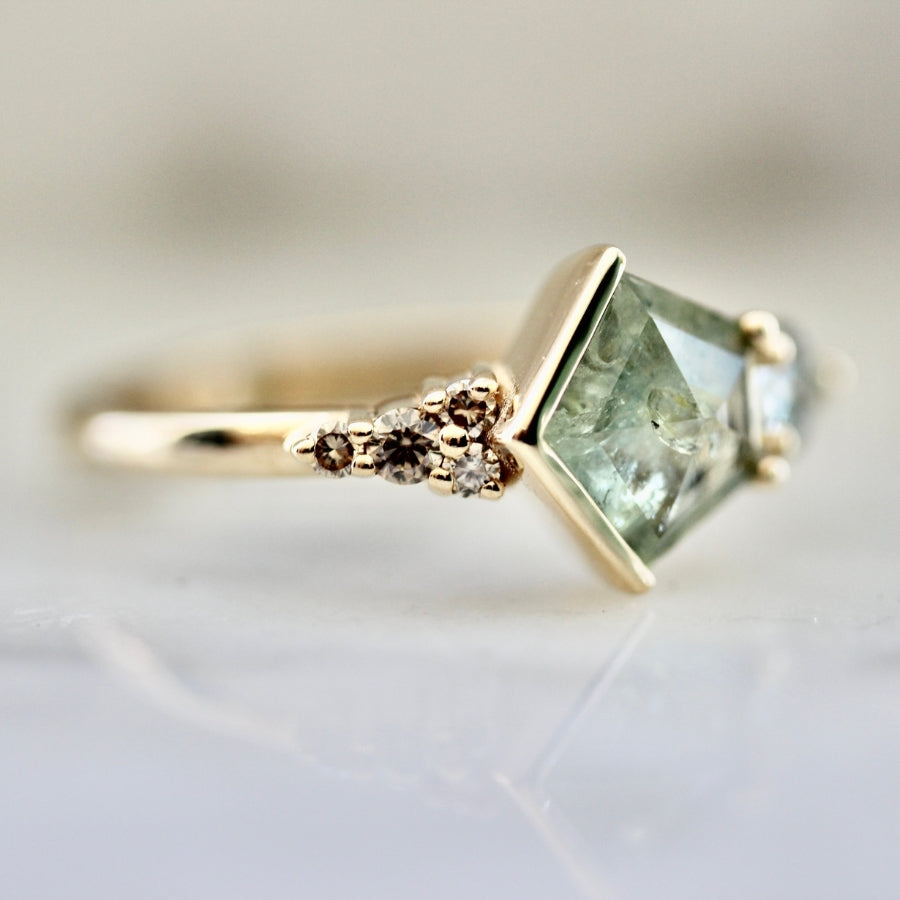 
            Lime Gelato Geo Rose Cut Montana Sapphire Ring