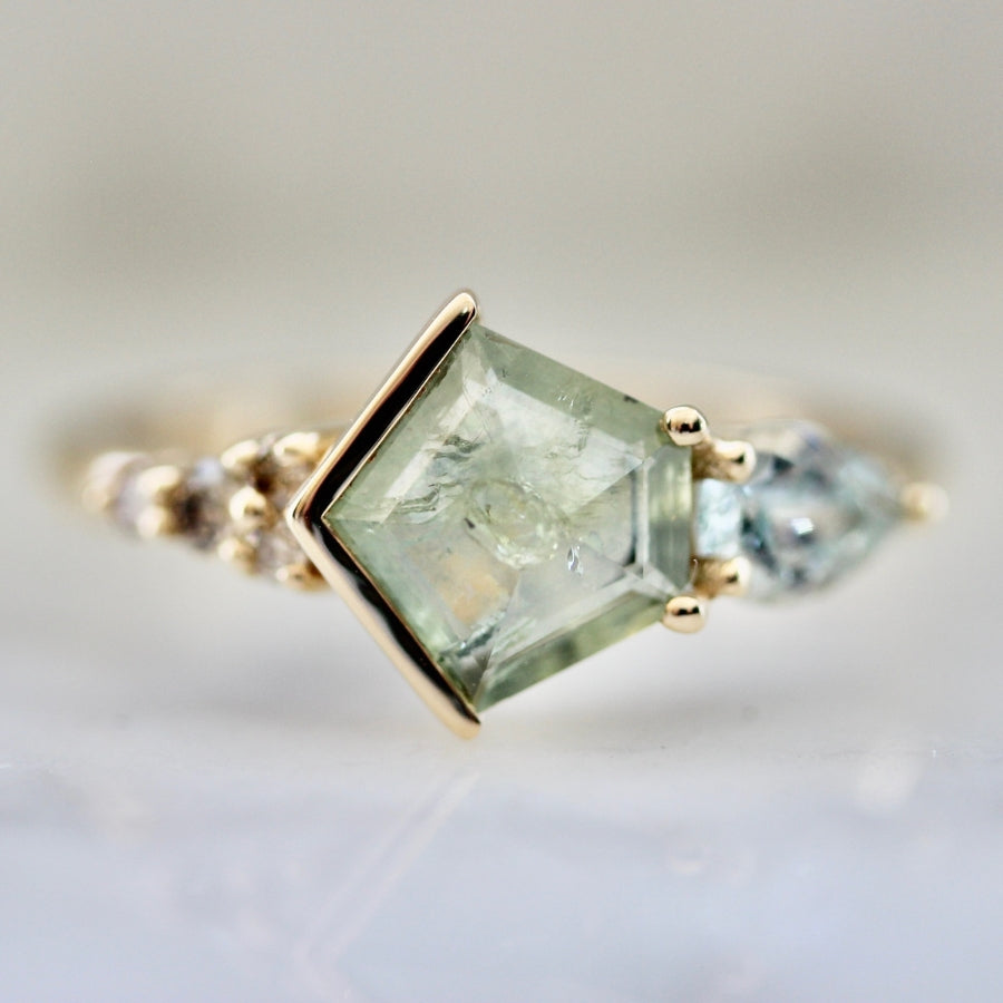 
            Lime Gelato Geo Rose Cut Montana Sapphire Ring