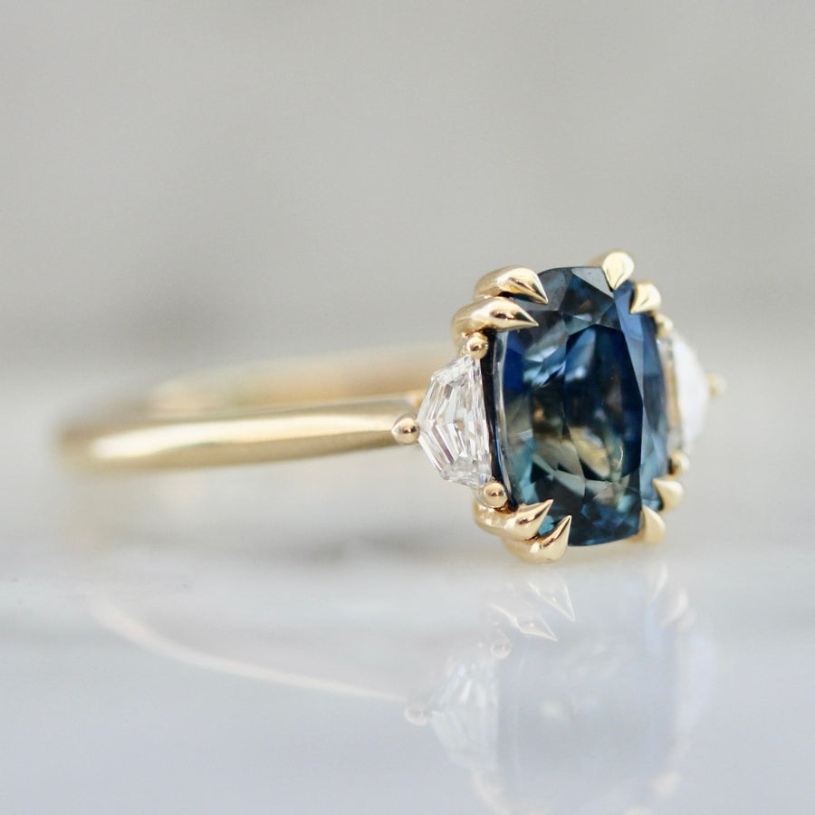 
            Lola Blue Cushion Cut Sapphire Ring