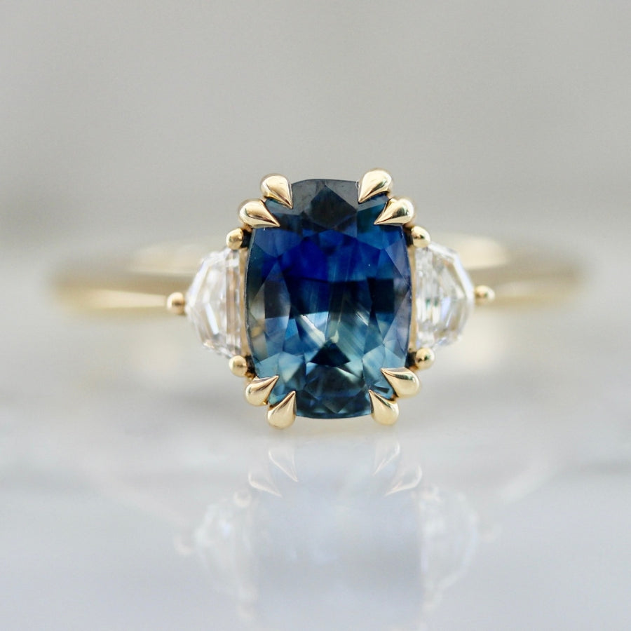 Lola Blue Cushion Cut Sapphire Ring