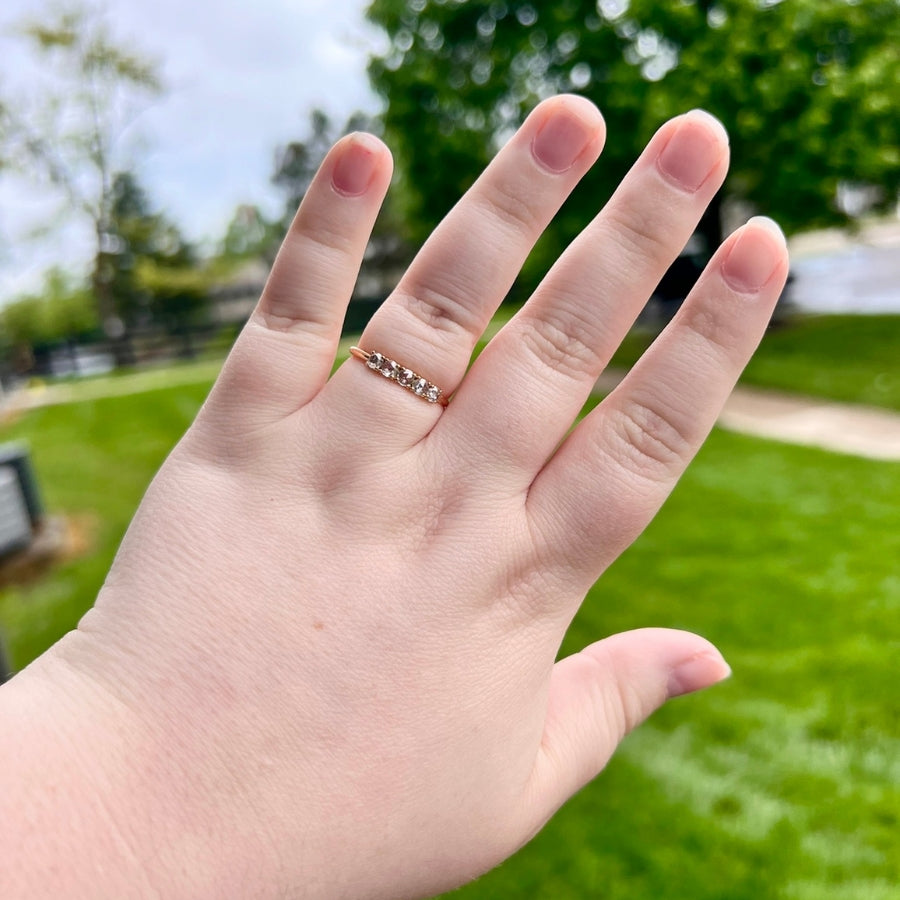 Love Story Five Stone Rose Cut Diamond Band