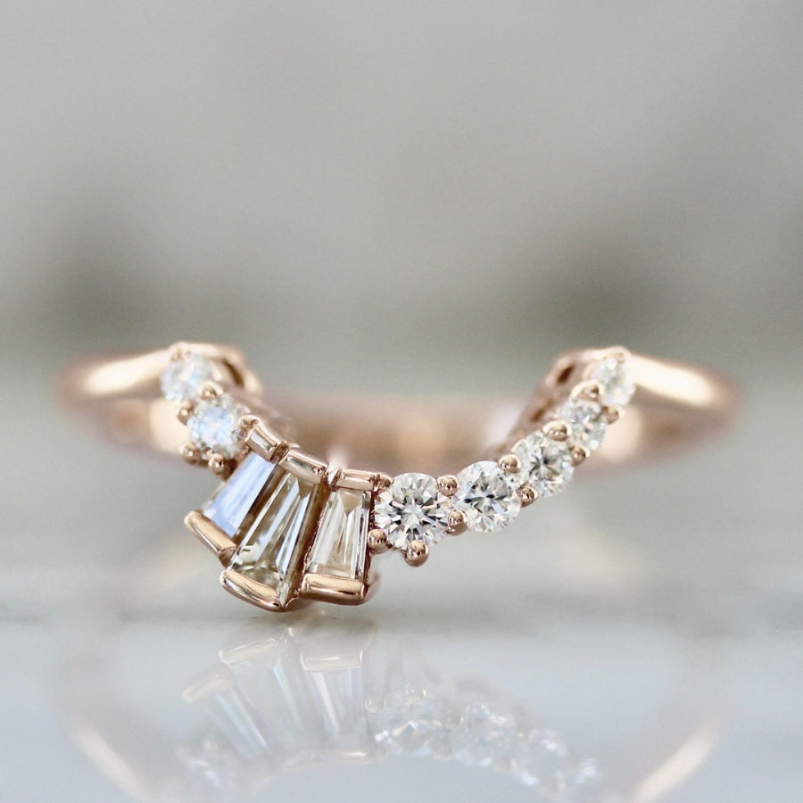 
            Lovesick Curved Diamond Band in rose gold