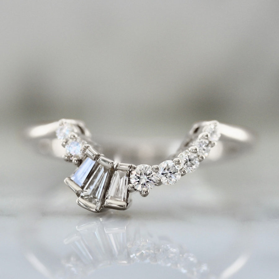 
            Lovesick Curved Diamond Band in white gold
