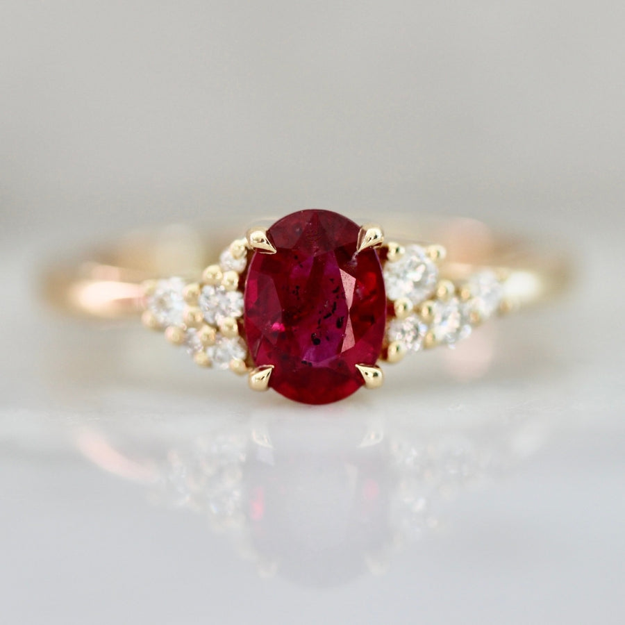 
            Maraschino Oval Cut Ruby Ring