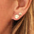 Medium Size Orion Engraved Champagne Diamond Earrings