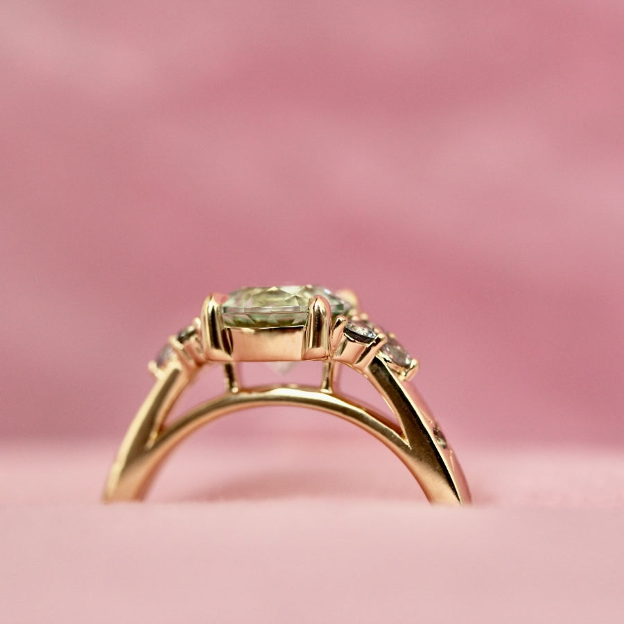 Mint Round Cut Tourmaline Ring