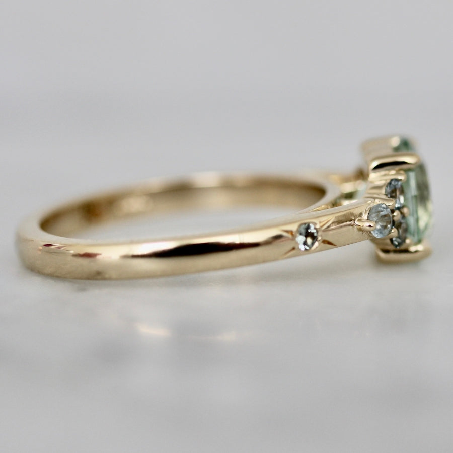 Mint Round Cut Tourmaline Ring