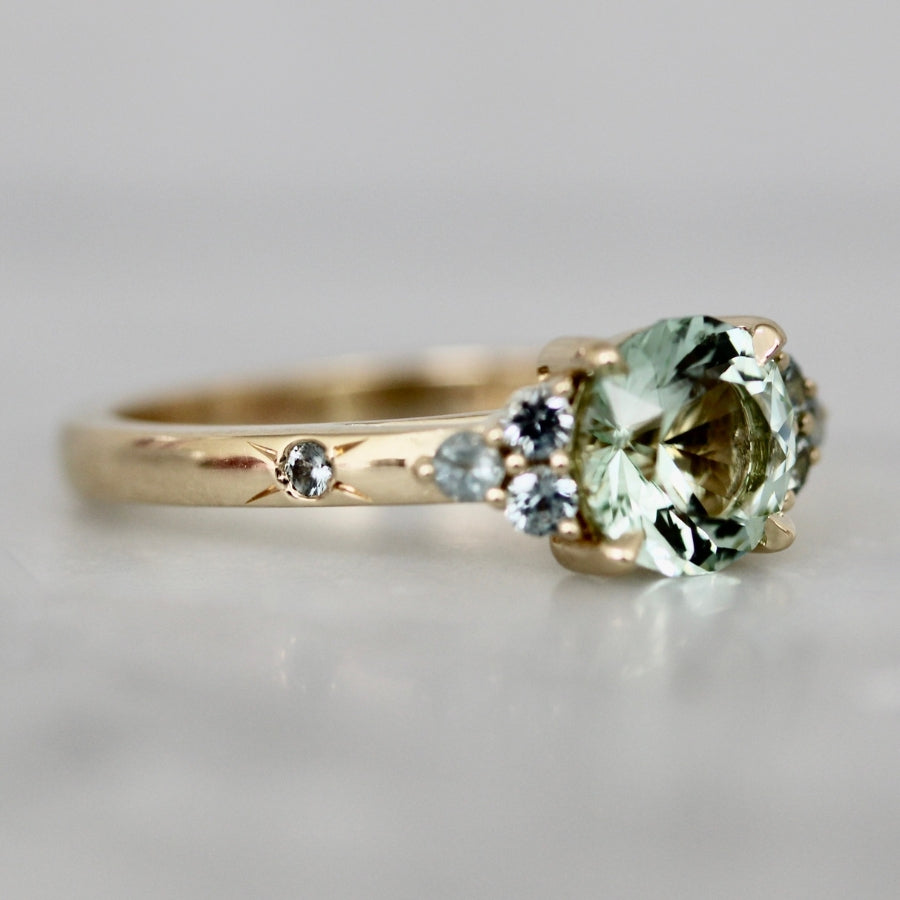 Mint Round Cut Tourmaline Ring