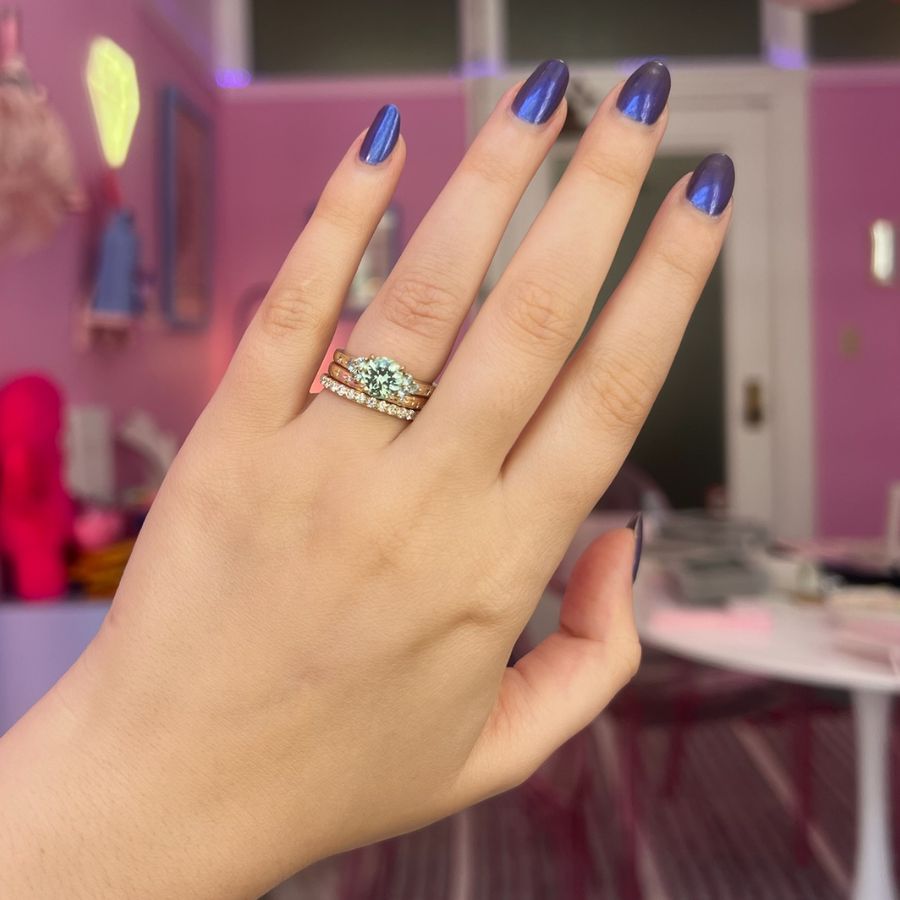 Jenna Mint Round Cut Tourmaline Ring