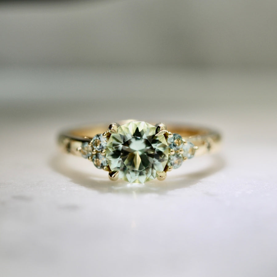 Mint Round Cut Tourmaline Ring