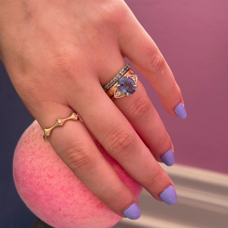 Riptide Round Cut Montana Sapphire Band