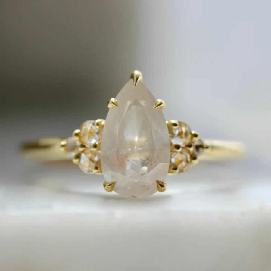 Moon Bay Icy Pear Cut Diamond Ring
